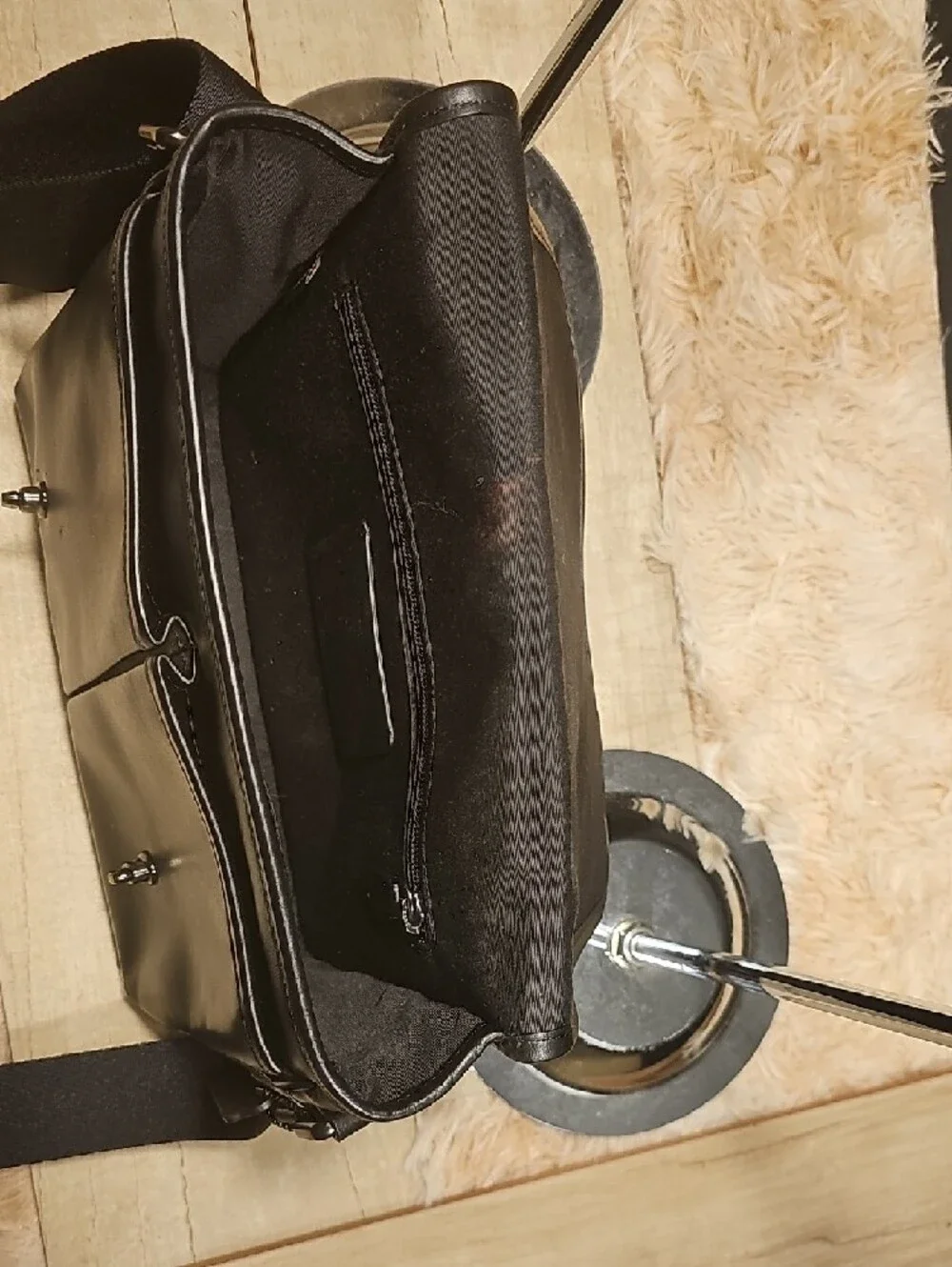 Coach Black Leather Men’s Messenger Bag with Adjustable Strap